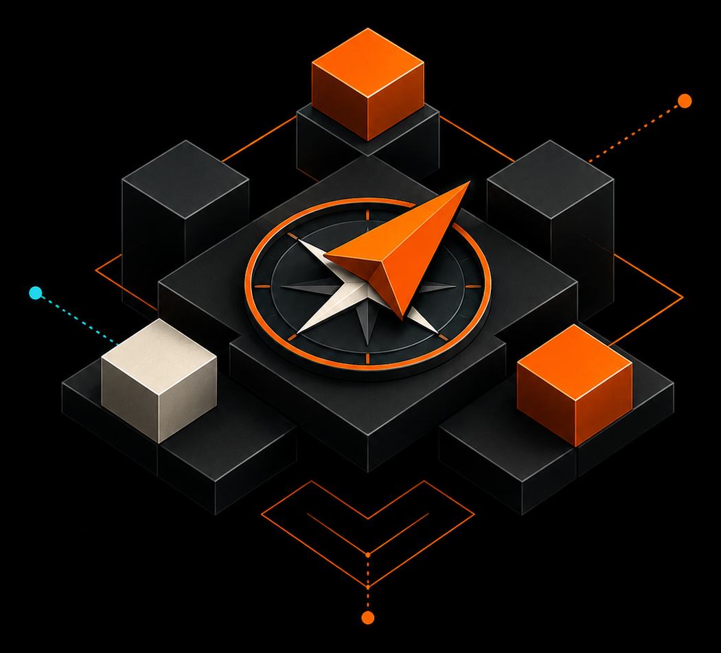 Isometric Advisory icon representing direction and strategic guidance